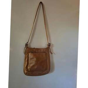 Vtg Fossil 1954 Brown Leather Shoulder Bag